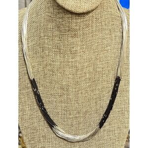 Rising Sun Hallmark 30 Strand Liquid Silver 24" Necklace 925